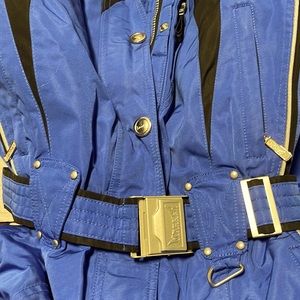 Marker retro size 4 womens ski suit - blue